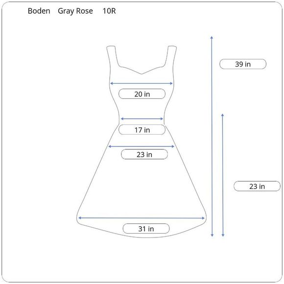 Boden Retro Rose Cotton Fit & Flare Dress in Gray & Yellow | 10R - Picture 10 of 10